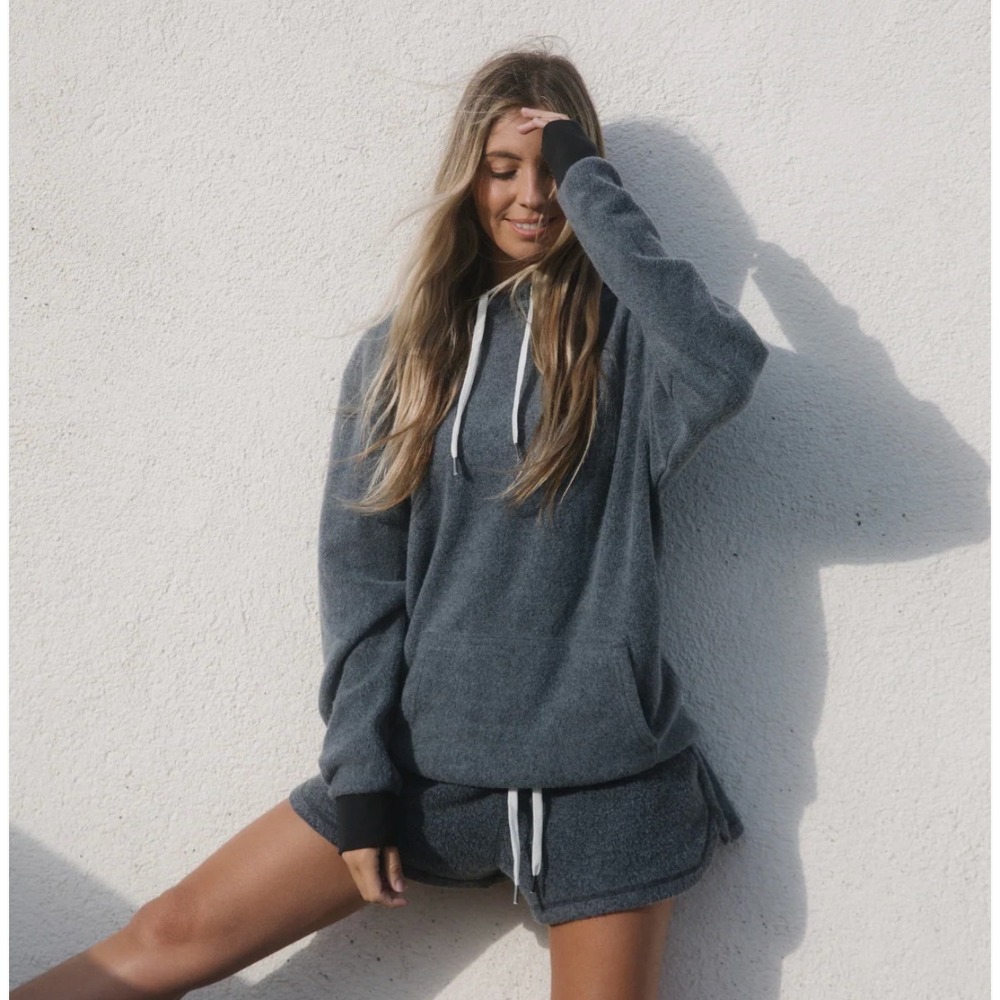 Feat Unisex Hazy Black BlanketBlend Hoodie Loungewear Comfort Casual, M